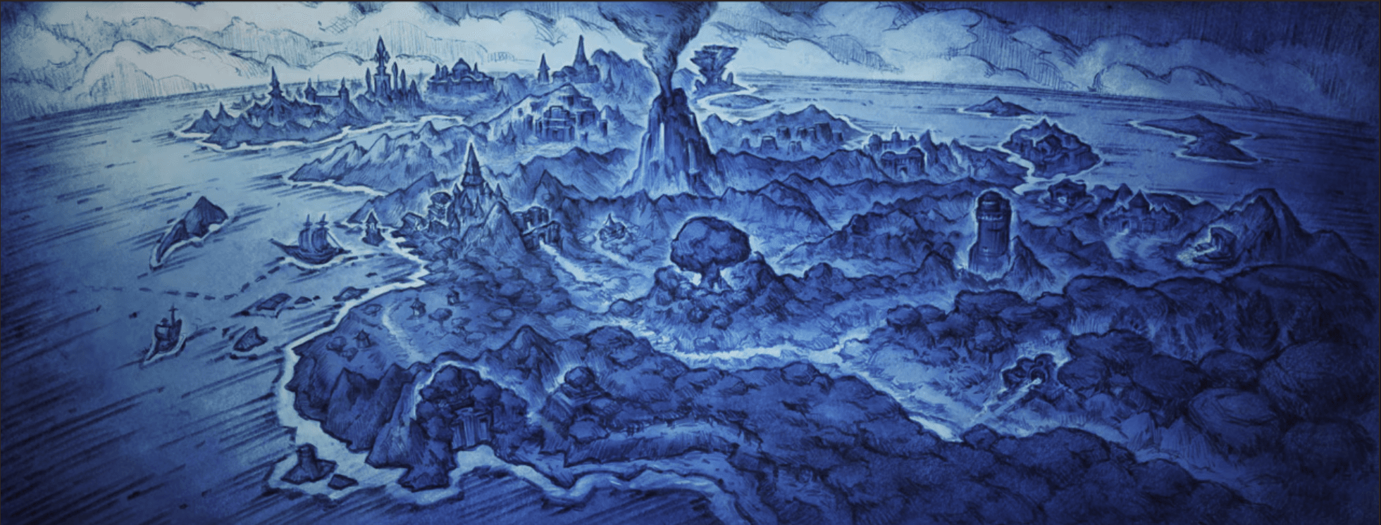 World of Warcraft Forever Watercolor Map Artwork